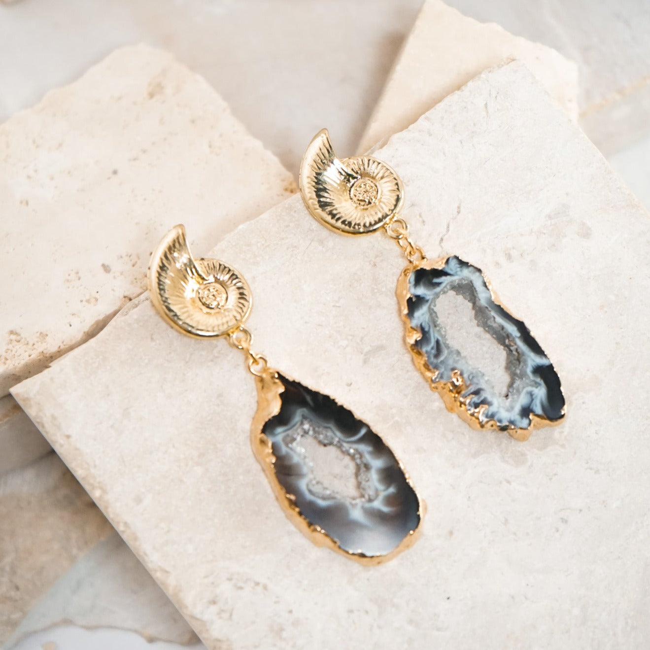 Agate Shell Earrings