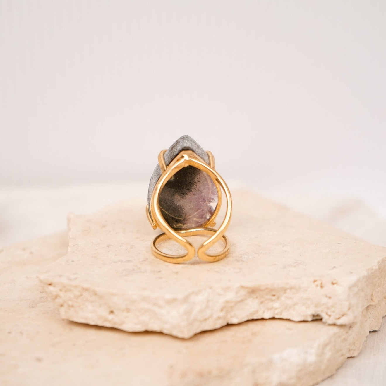 Amethyst Stalactite Drop Ring