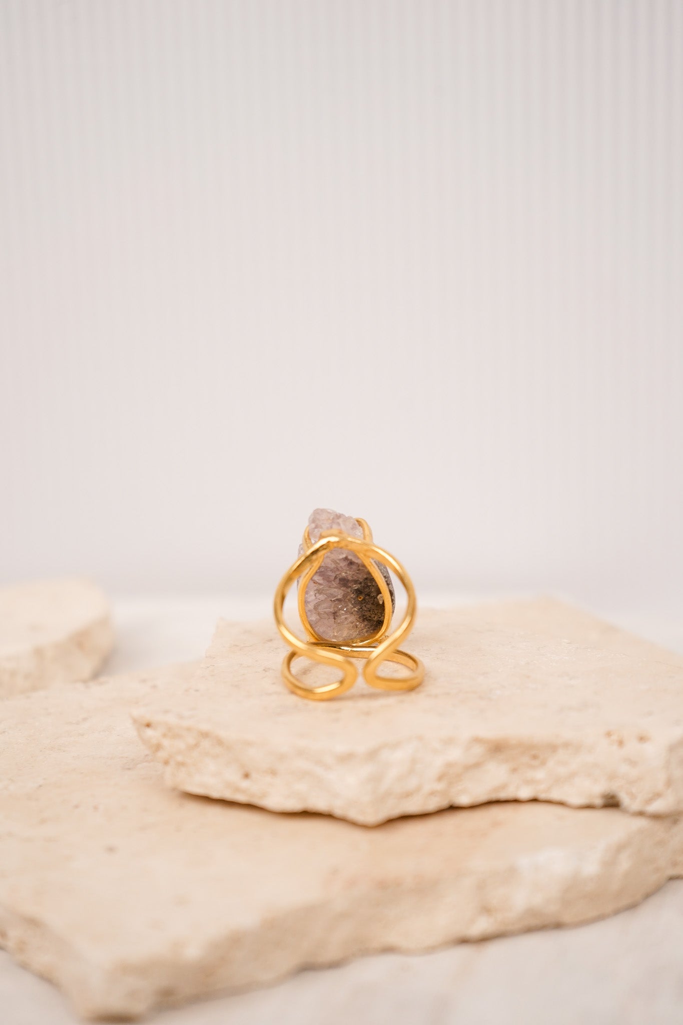 Amethyst Stalactite Drop Ring