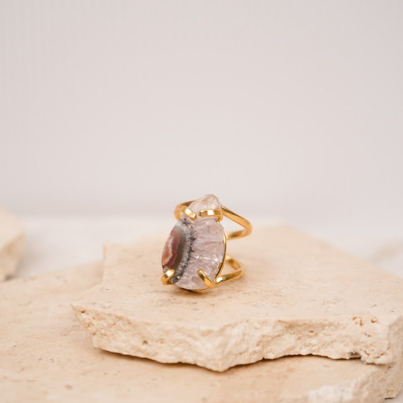 Amethyst Stalactite Drop Ring