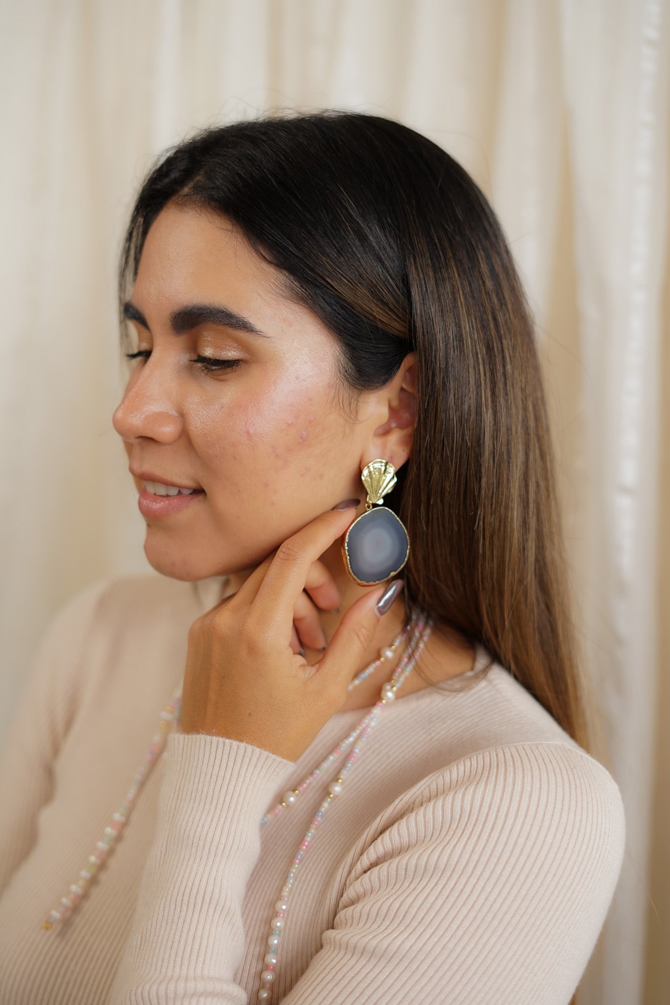 Agate Shell Earrings