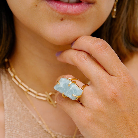 Aquamarine Adjustable Ring