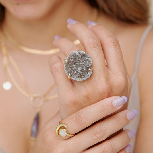 Agate Druzy Ring