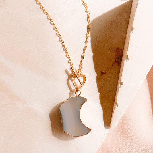 Half Moon Druzy Necklace